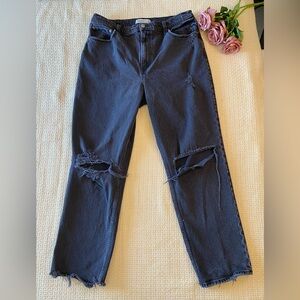 Abercrombie & Fitch Skinny Highrise Black Distressed Women's Jeans